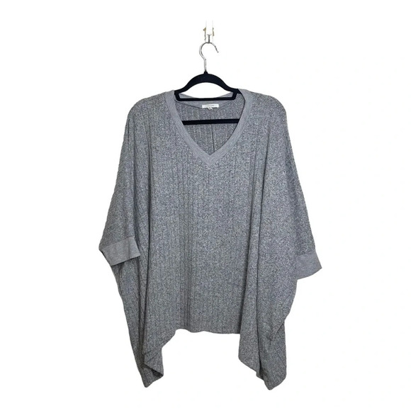 Maurices Light Gray Dolman Sleeve V-neck Oversized Sweater Small Medium Women’s - Picture 2 of 11